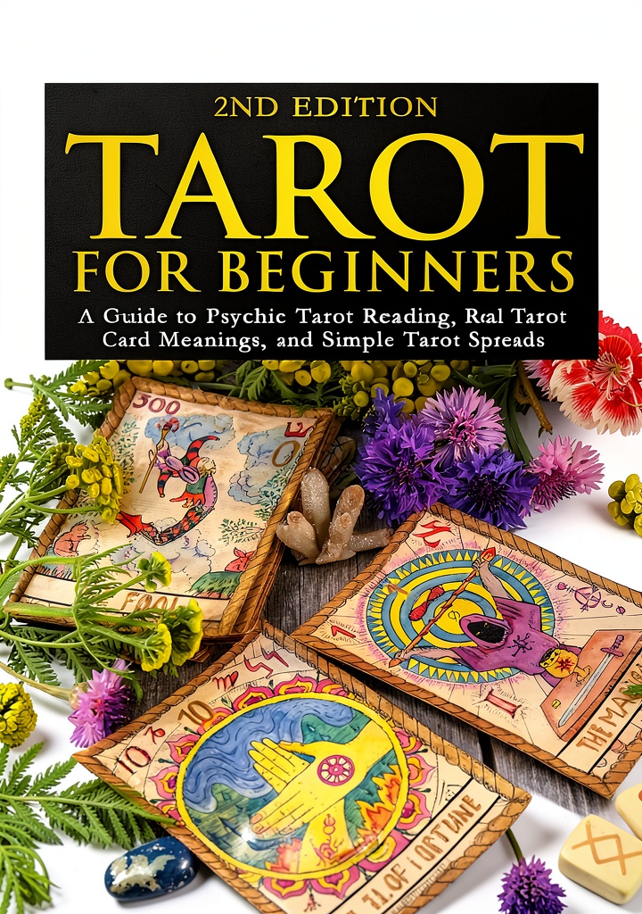 Reader using the tarot rune guide on a tablet in a cozy setting
