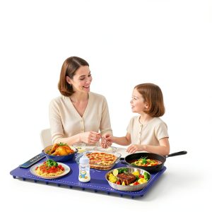 Food Warming Mat by Uingarm - Fast Heating Silicone Tray, Blue 8S-1
