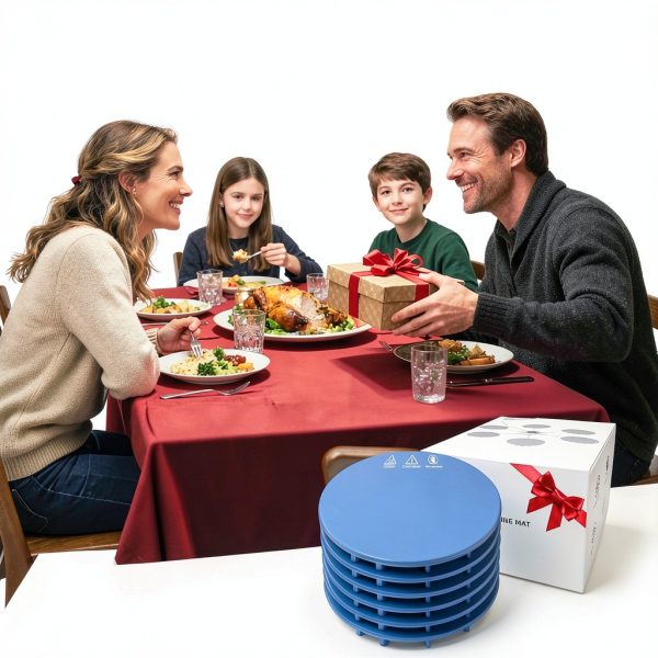 Upgrade Food Warming Mat,6-in-1 Silicone Warming Mat for Food-Fast Heating Electric Warming Tray with 3 Timer & Temp Settings,Portable Food Warmer for Parties Buffet,Raised Feet Protects Table (Blue)-6