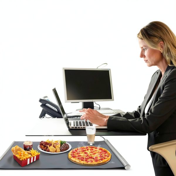HAUSHOF Warming Mat Extra Large Food Tray Grey Nano‑Silicone 3‑Level-5