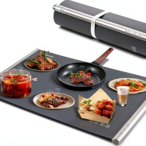 HAUSHOF Warming Mat Extra Large Food Tray Grey Nano‑Silicone 3‑Level-0